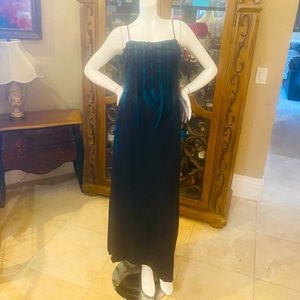 Anima Collection Black Gown Organza Trim Detail Sz 48